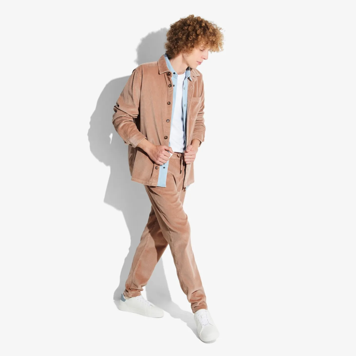 Cheap Fluwelen overhemdjas met hemdskraag Overshirt|Overhemd