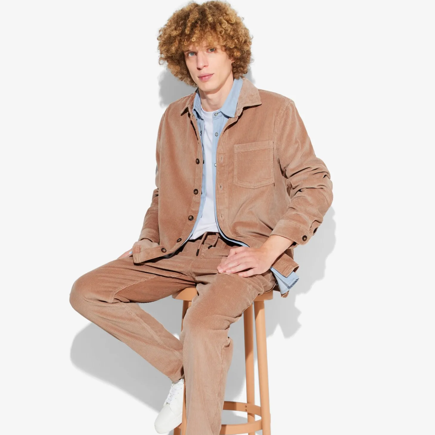 Cheap Fluwelen overhemdjas met hemdskraag Overshirt|Overhemd