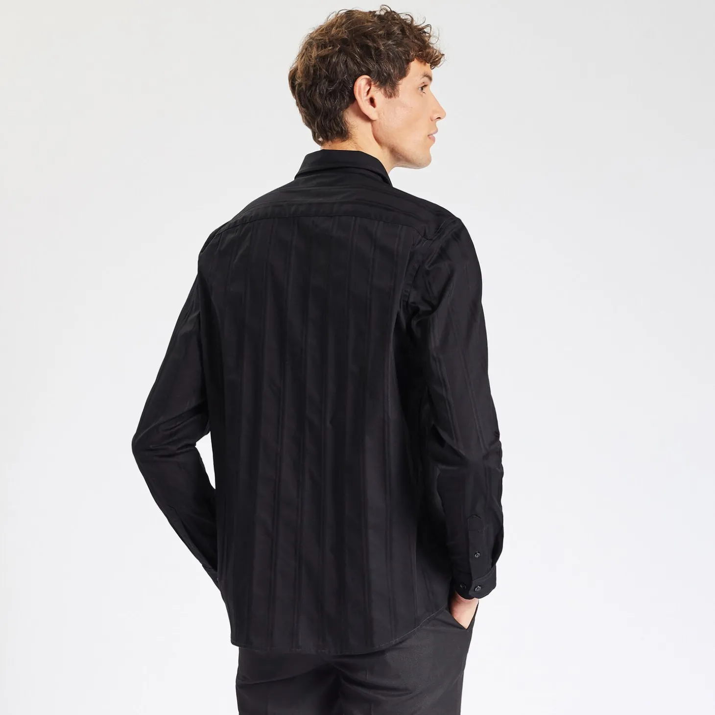 Clearance Gestreept hemd in satijnkatoen Formele Overhemden|Overhemd