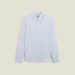 Cheap Gestreept overhemd in seersucker katoen Formele Overhemden|Overhemd