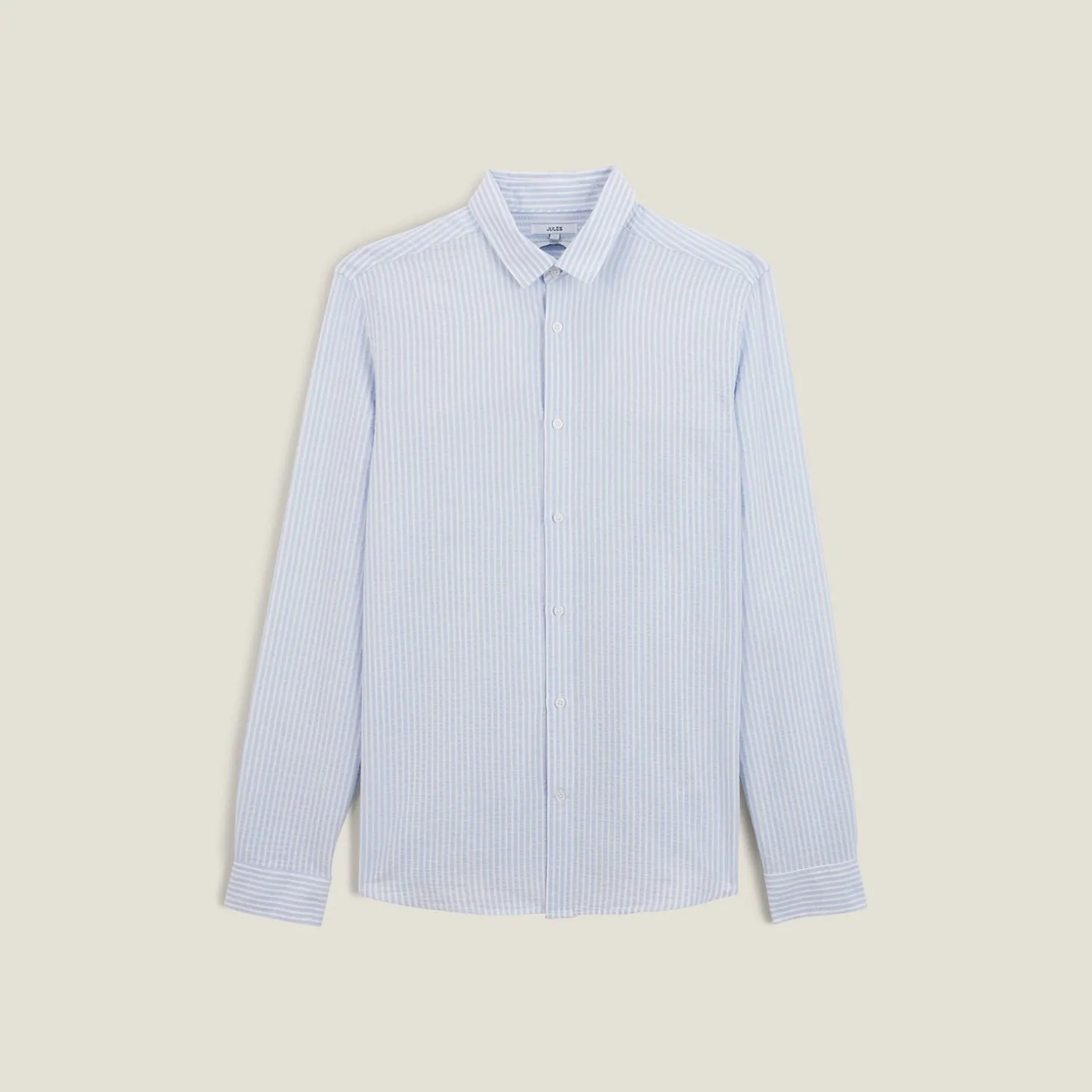 Cheap Gestreept overhemd in seersucker katoen Formele Overhemden|Overhemd