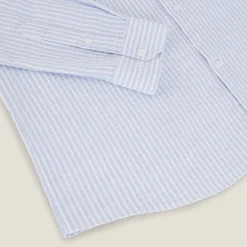 Cheap Gestreept overhemd in seersucker katoen Formele Overhemden|Overhemd