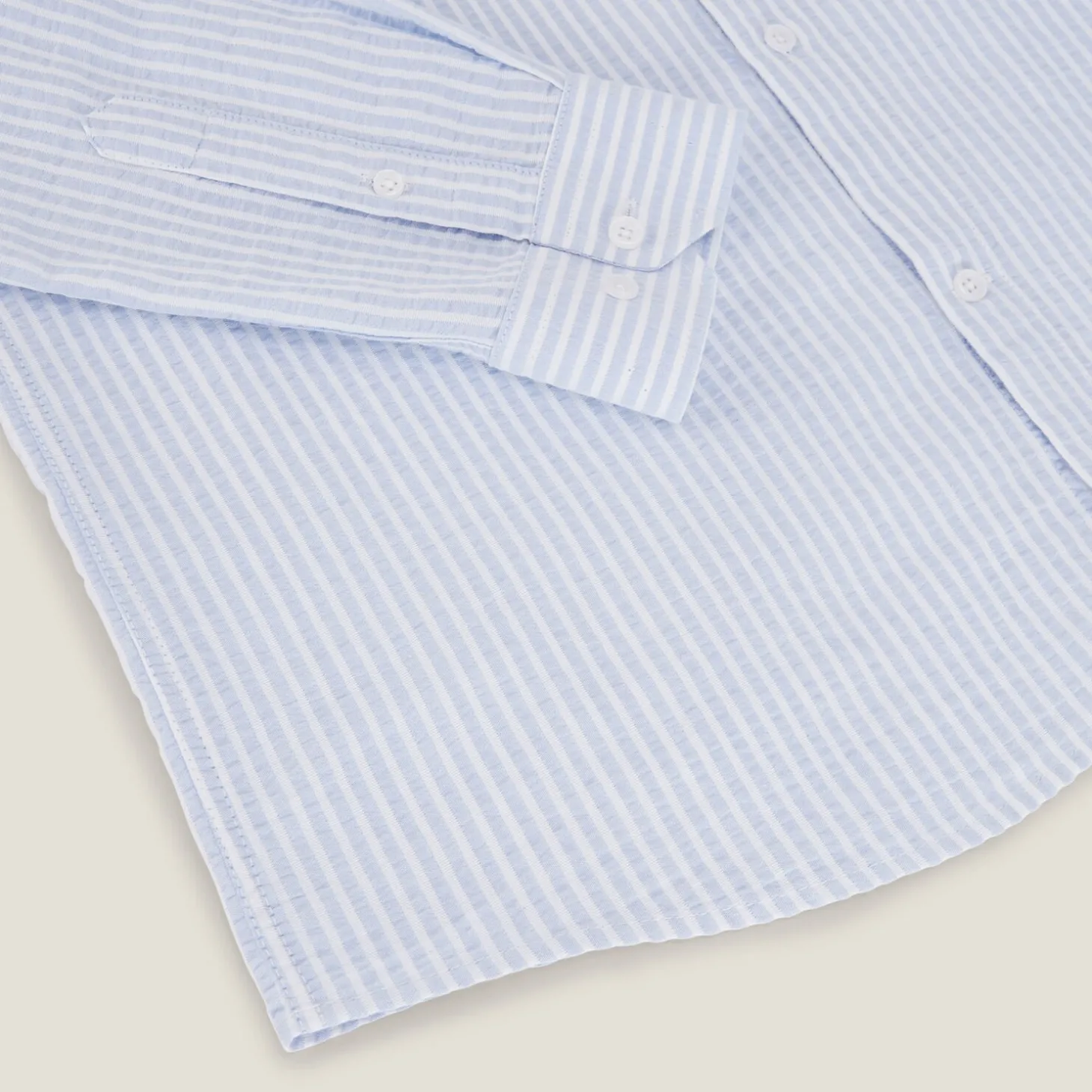 Cheap Gestreept overhemd in seersucker katoen Formele Overhemden|Overhemd