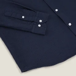 New Gestreept overhemd in seersucker katoen Formele Overhemden|Overhemd