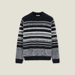 Best Gestreepte jacquard trui met ronde hals Trui