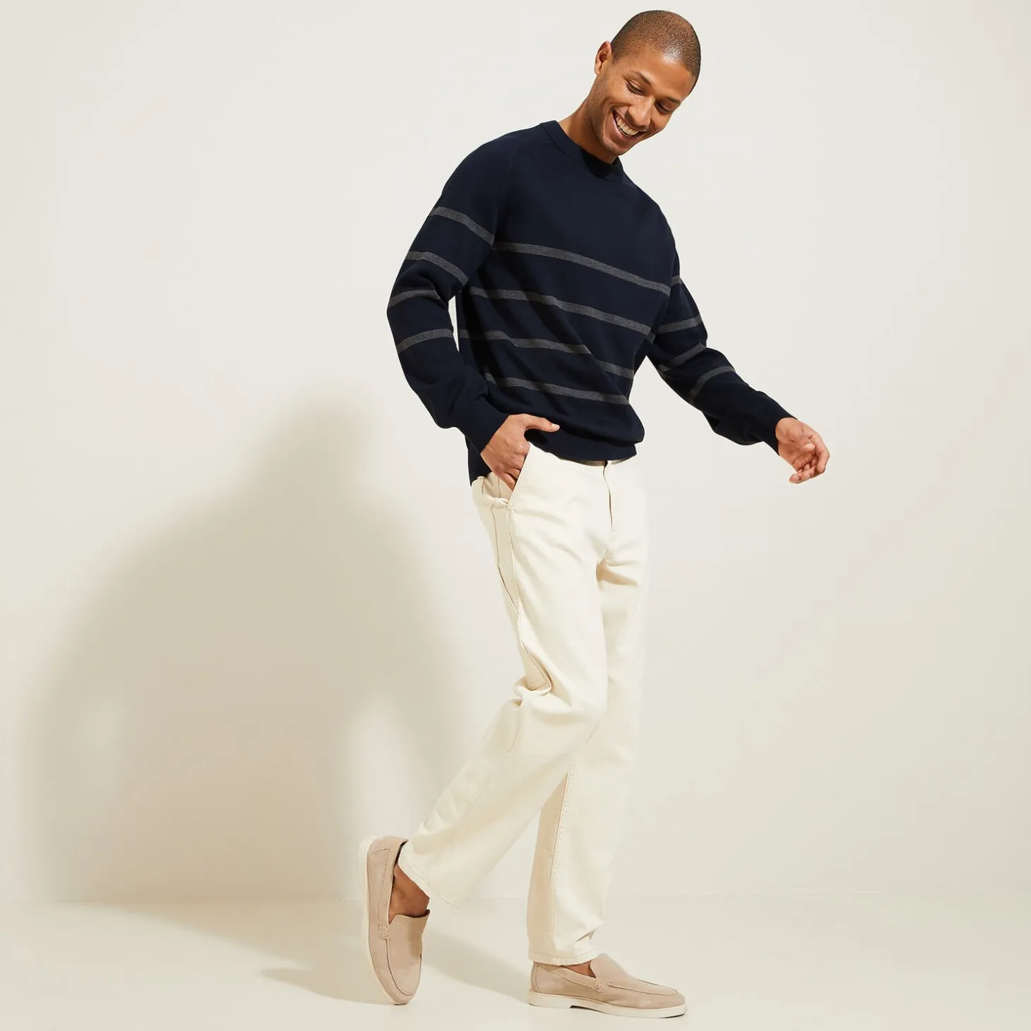 Outlet Gestreepte trui met ronde hals Trui