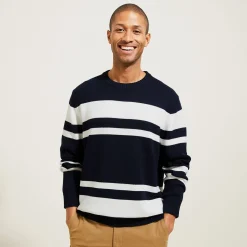 Sale Gestreepte trui met ronde hals Trui