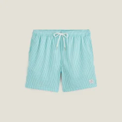Online Gestreepte zwemshort in seersucker Zwembroek|Zwembroek