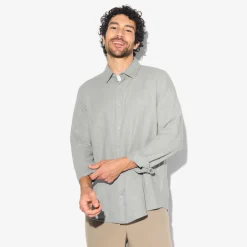 Store Hemd in flanelkatoen met klassieke kraag Overhemd