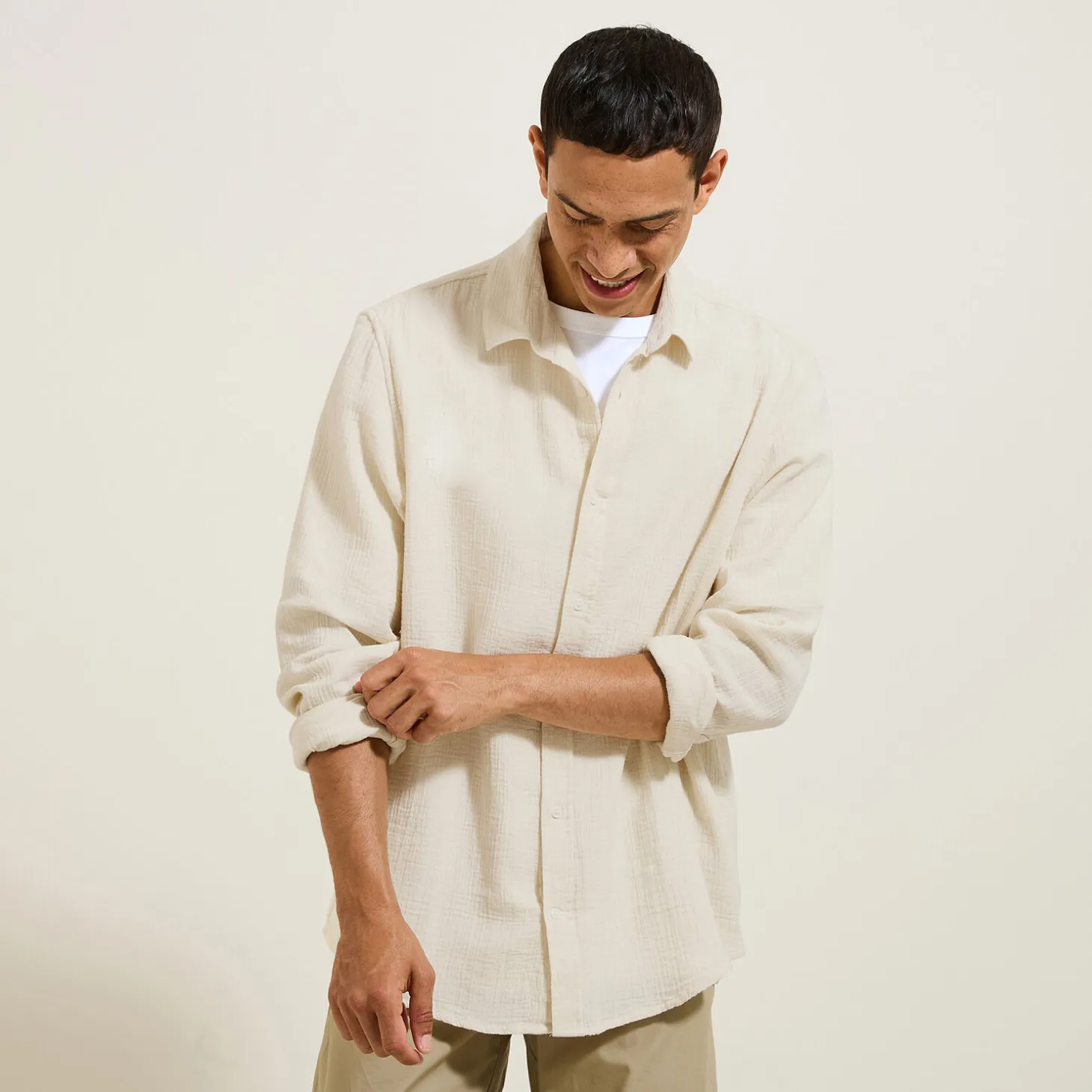 Cheap Hemd in katoengaas met klassieke kraag Overhemd