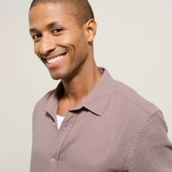 Outlet Hemd in katoengaas met klassieke kraag Overhemd