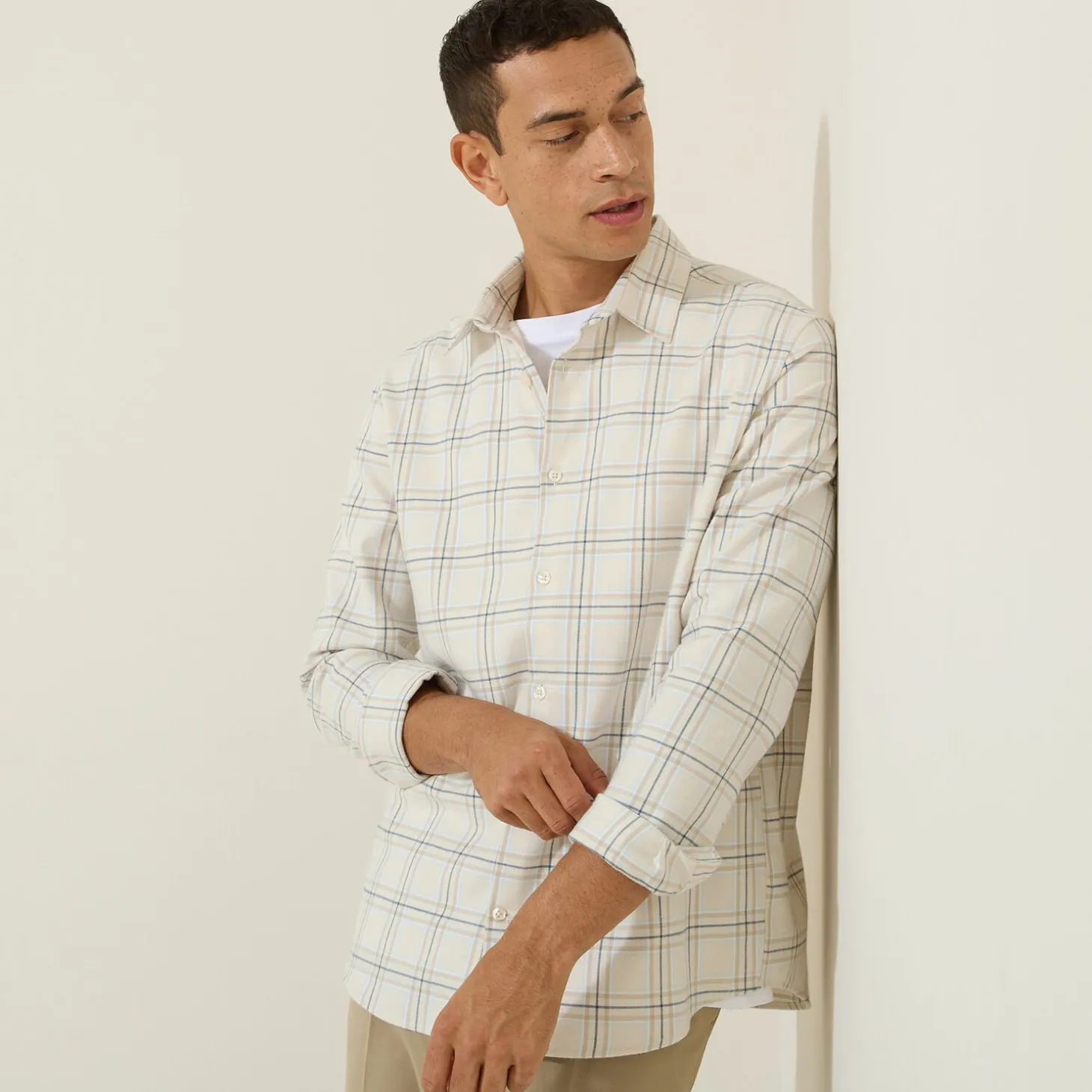 Outlet Hemd met ruitjes in flanelkatoen Overhemd