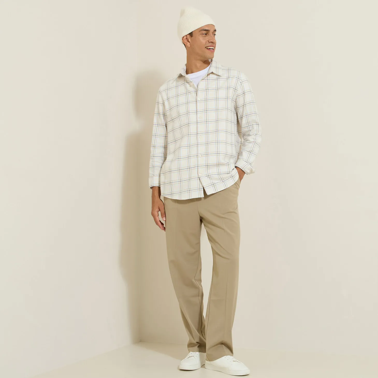 Outlet Hemd met ruitjes in flanelkatoen Overhemd