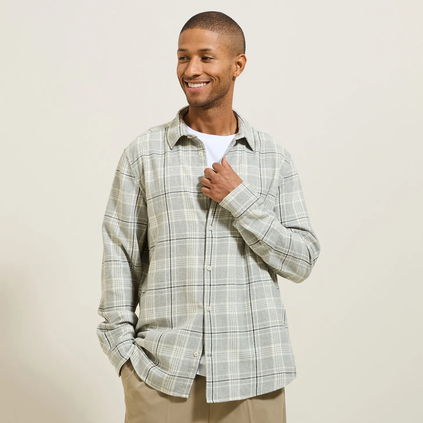 Cheap Hemd met ruitjes in flanelkatoen Overhemd