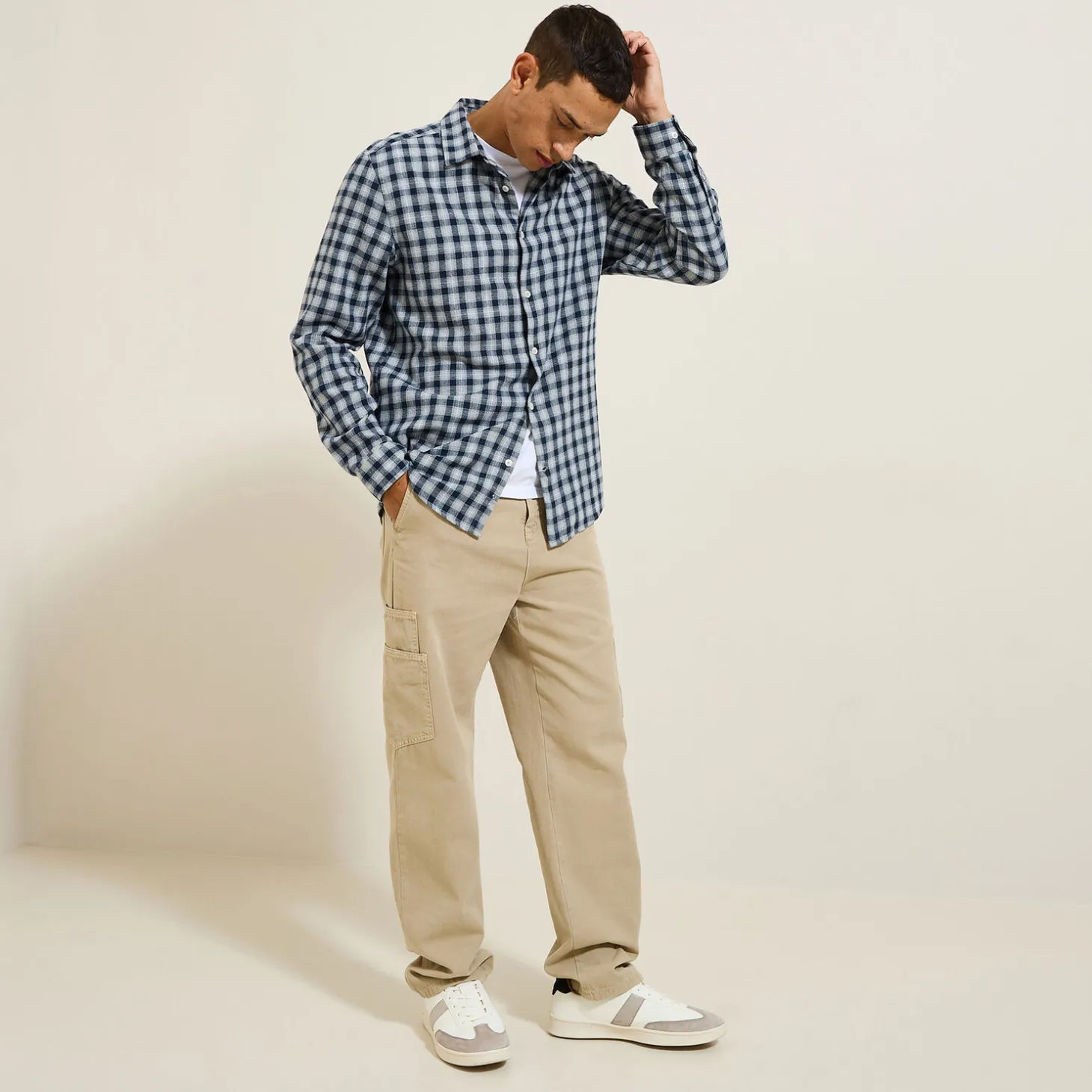 Clearance Hemd met ruitjes in flanelkatoen Overhemd