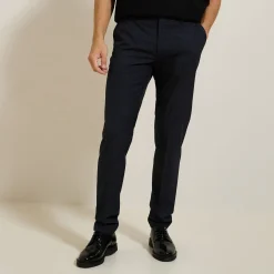 Sale Het pakket slim geruite kostuum bi-stretch - Blauw Combinatie Kostuum