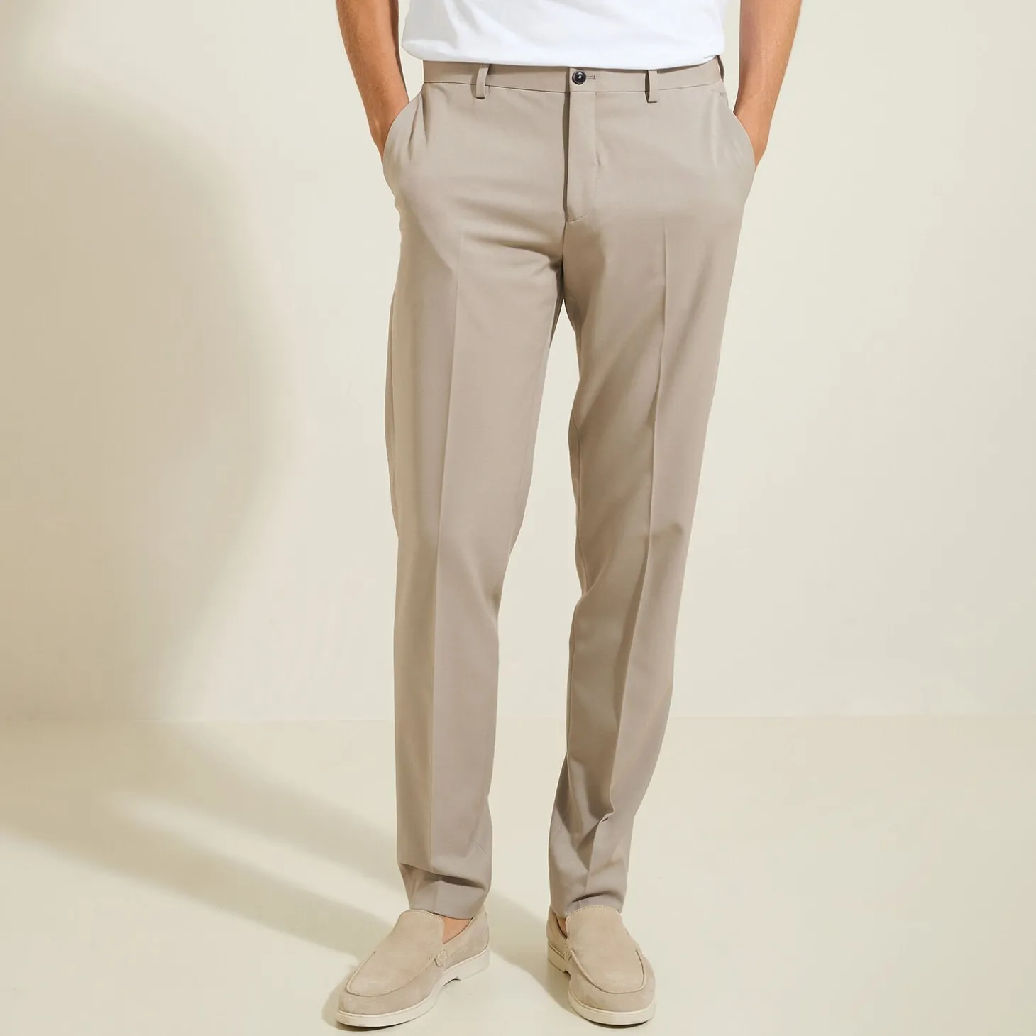 Clearance Het pakket slim kostuum - Beige Combinatie Kostuum