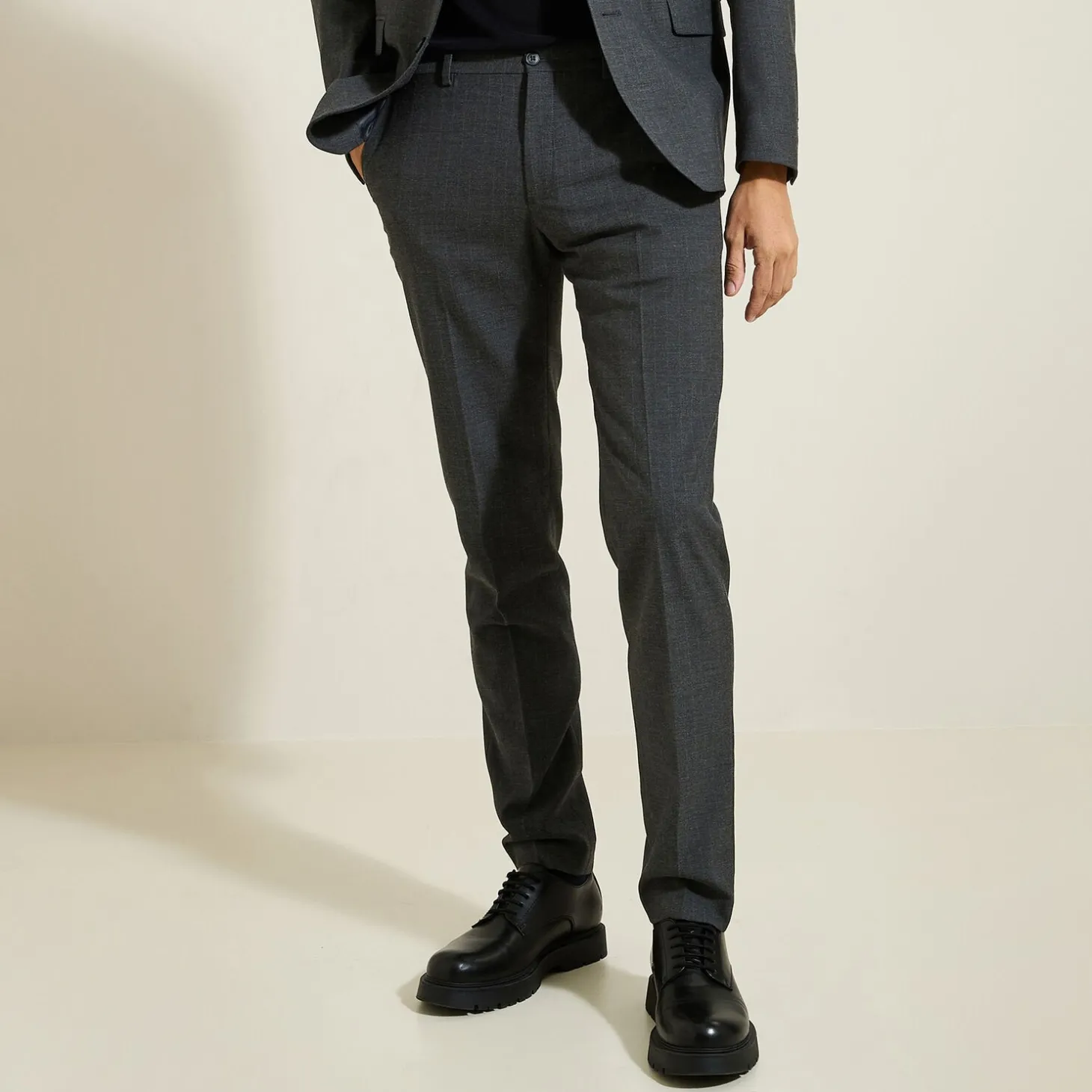 Shop Het pakket slim kostuum - Midden grijs Combinatie Kostuum