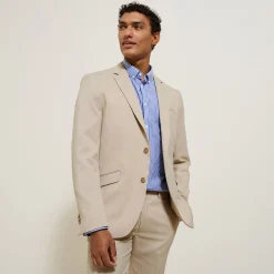 New Het pakket slim kostuum - Beige Combinatie Kostuum