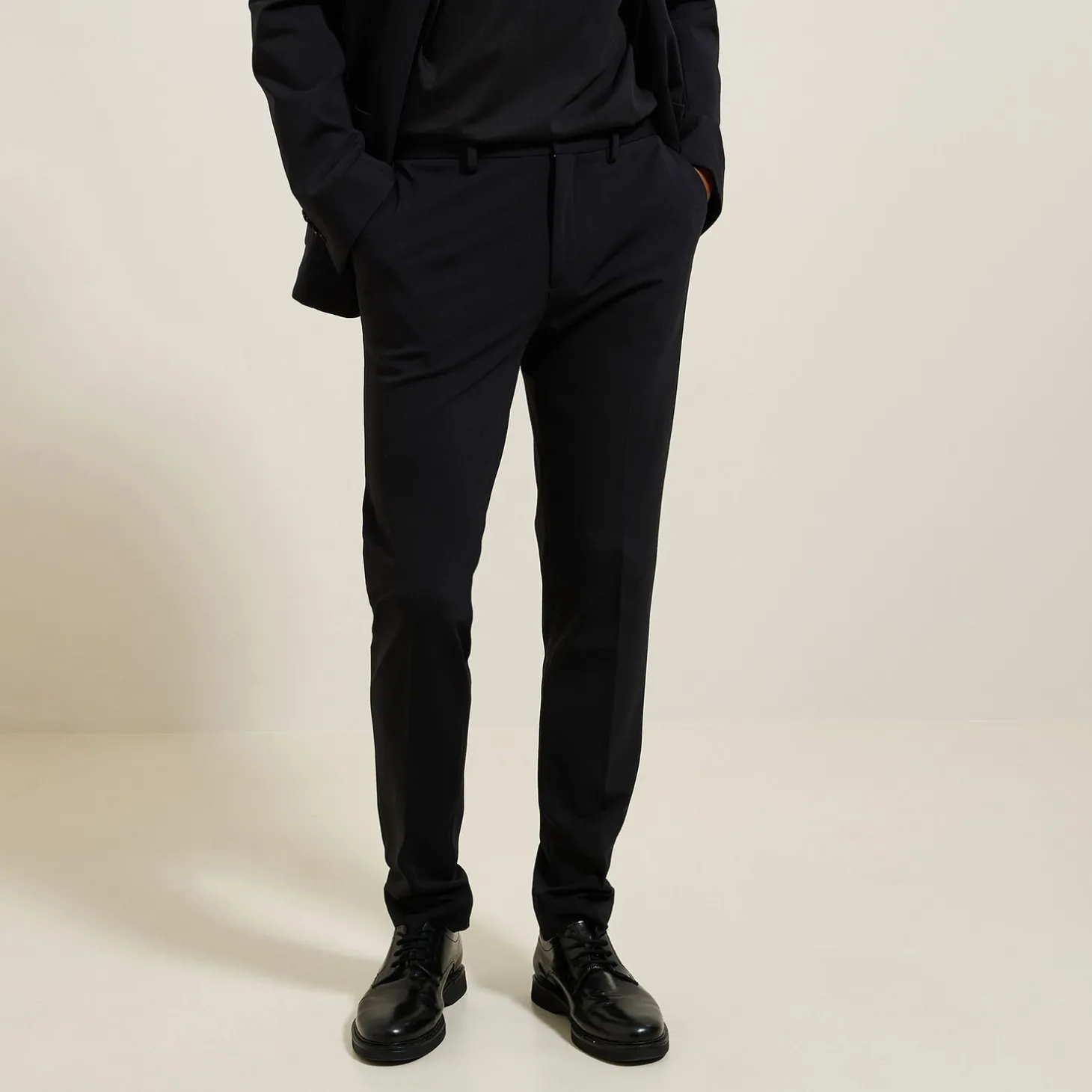 Cheap Het pakket slim kostuum in tricot - Zwart Combinatie Kostuum