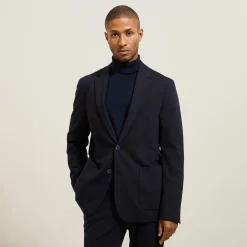 Fashion Het pakket slim kostuum in tricot - Blauw Combinatie Kostuum