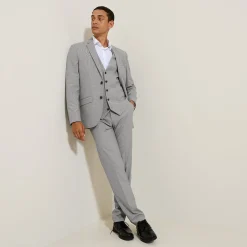 Clearance Het pakket slim kostuum pied-de-puce-motief - Grijs Combinatie Kostuum