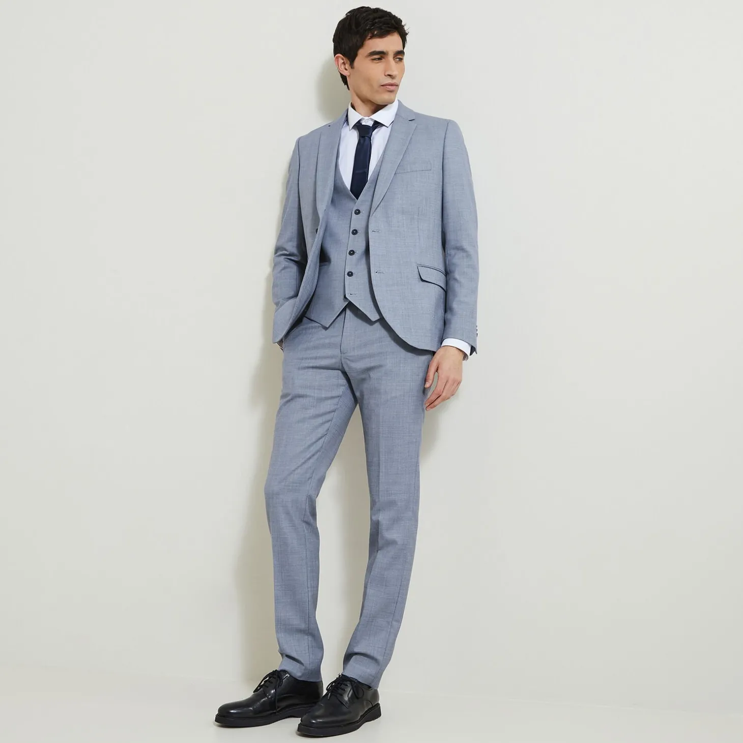 Store Het pakket tweekleurig slim kostuum - Blauw Combinatie Kostuum