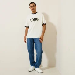 Fashion Iconisch T-shirt 1996 met contrasterende ronde hal T-shirt