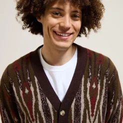 Flash Sale Jacquard gilet-vestje Heren Gebreide Vesten Heren|Trui