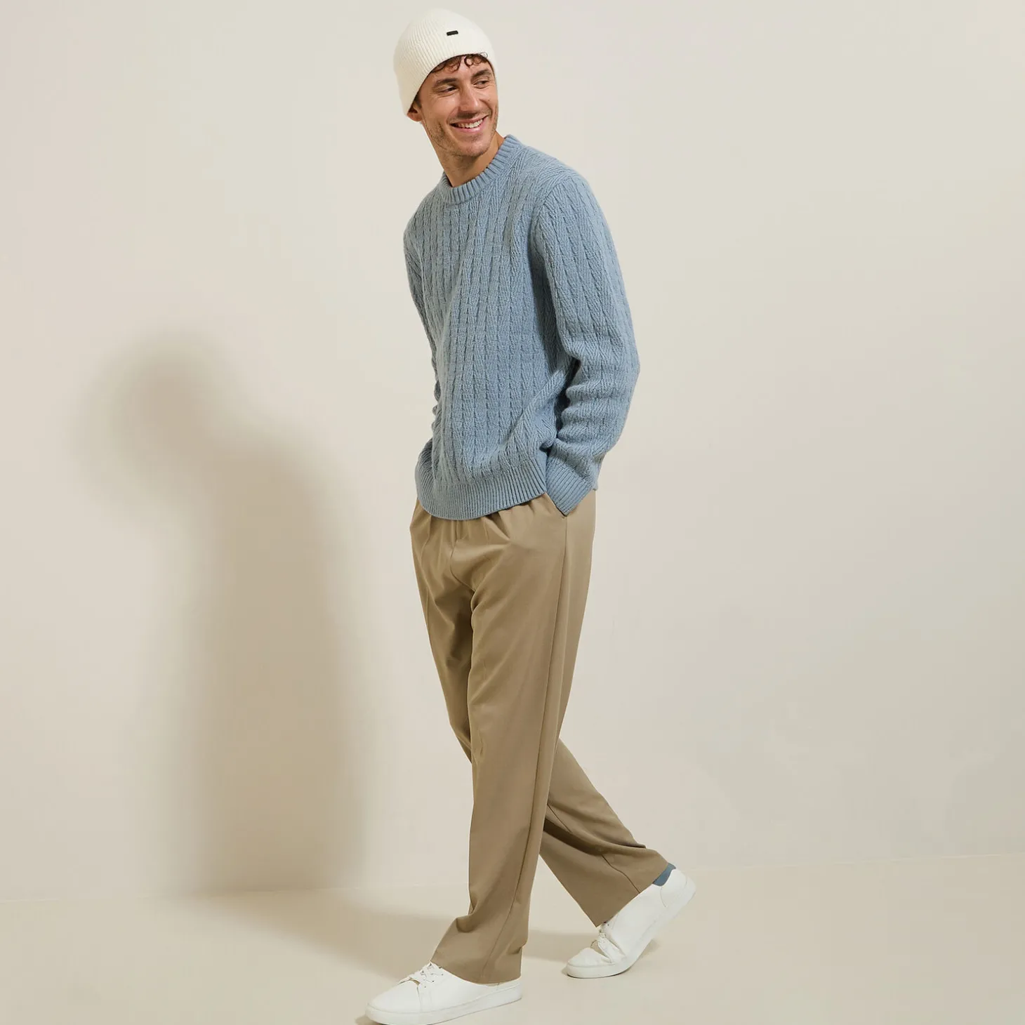 Cheap Kabeltrui met ronde hals Trui