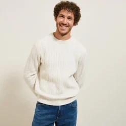 Store Kabeltrui met ronde hals Trui