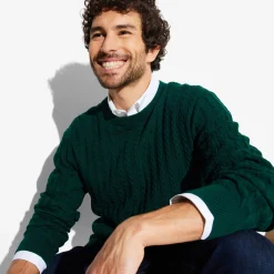 Fashion Kabeltrui met ronde hals Trui