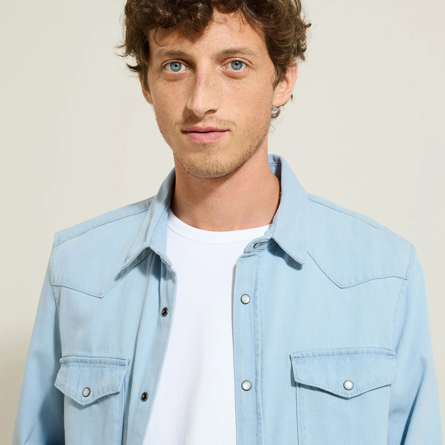 Clearance Katoenen hemd in western denim Overhemd