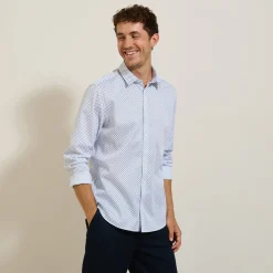 Cheap Katoenen hemd met geometrische print Formele Overhemden|Overhemd