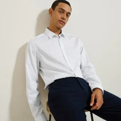 Cheap Katoenen hemd met geometrische print Formele Overhemden|Overhemd