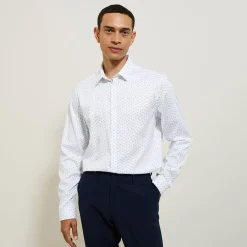 Cheap Katoenen hemd met geometrische print Formele Overhemden|Overhemd