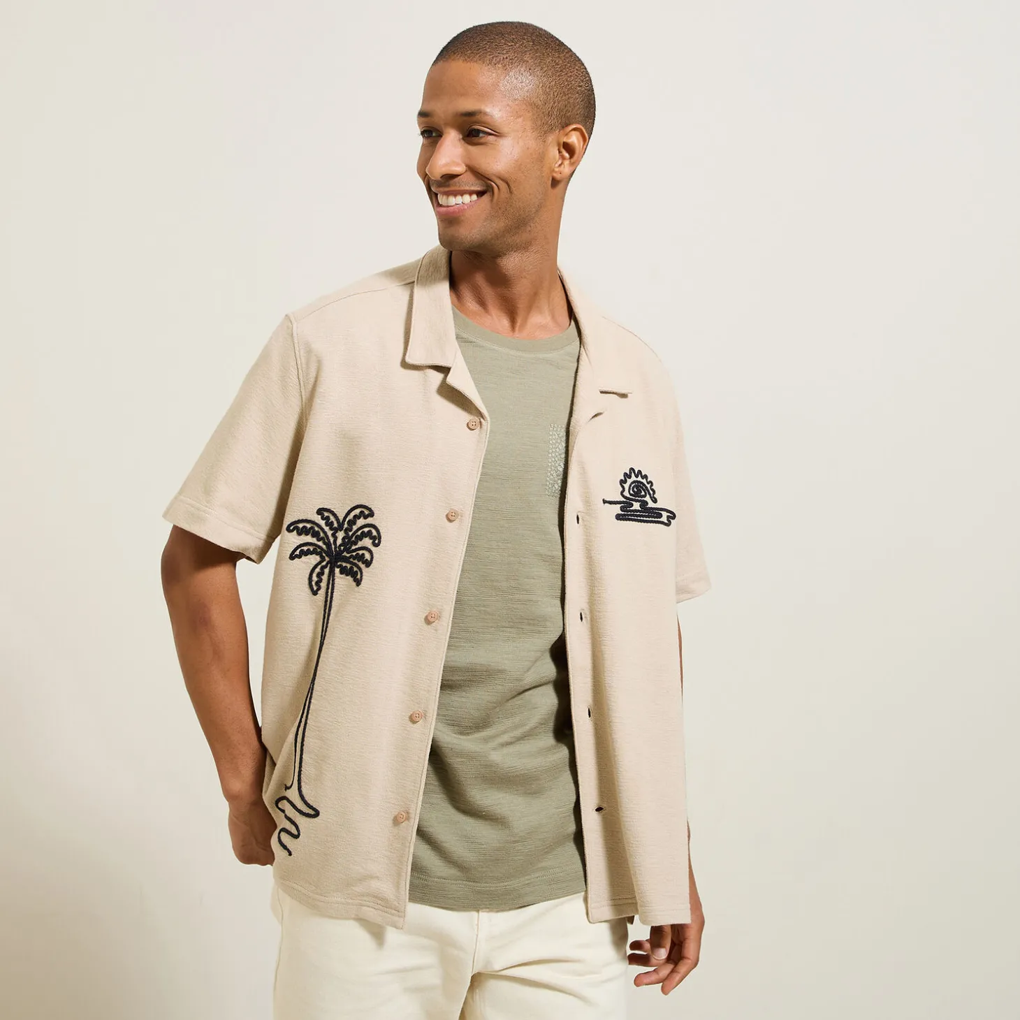 Shop Katoenen hemdje met koordborduursel Overhemd