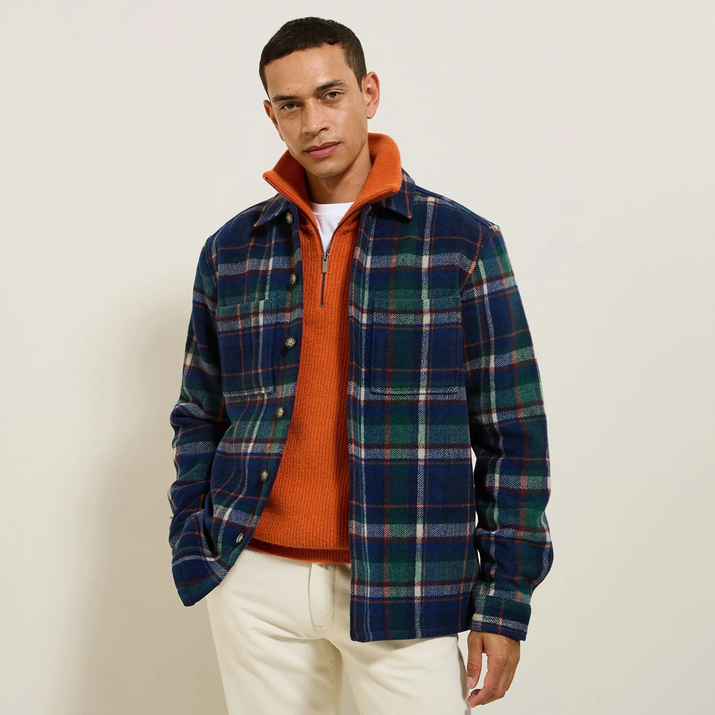 Outlet Katoenen overhemd met ruitjes Overshirt|Overhemd