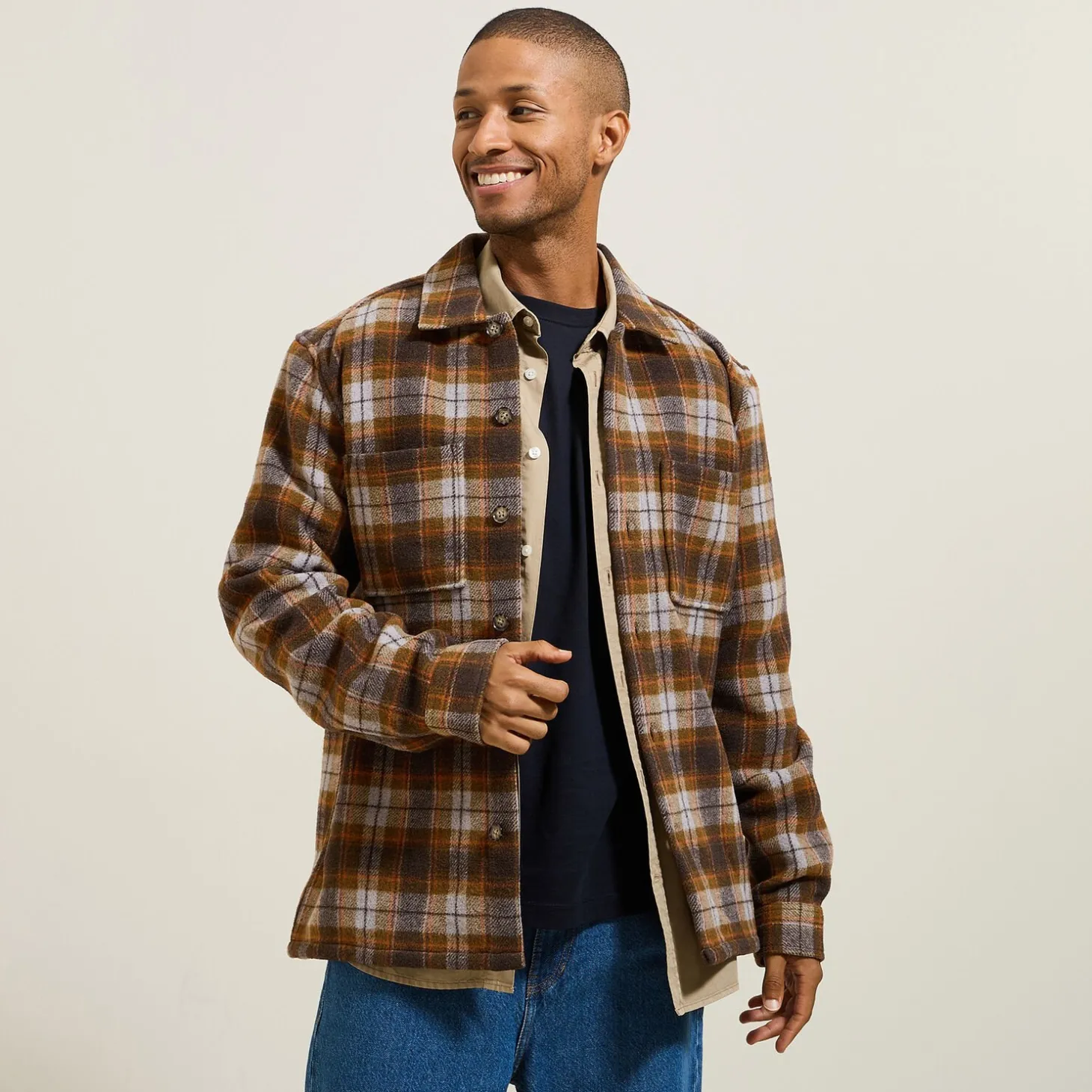 Discount Katoenen overhemd met ruitjes Overshirt|Overhemd