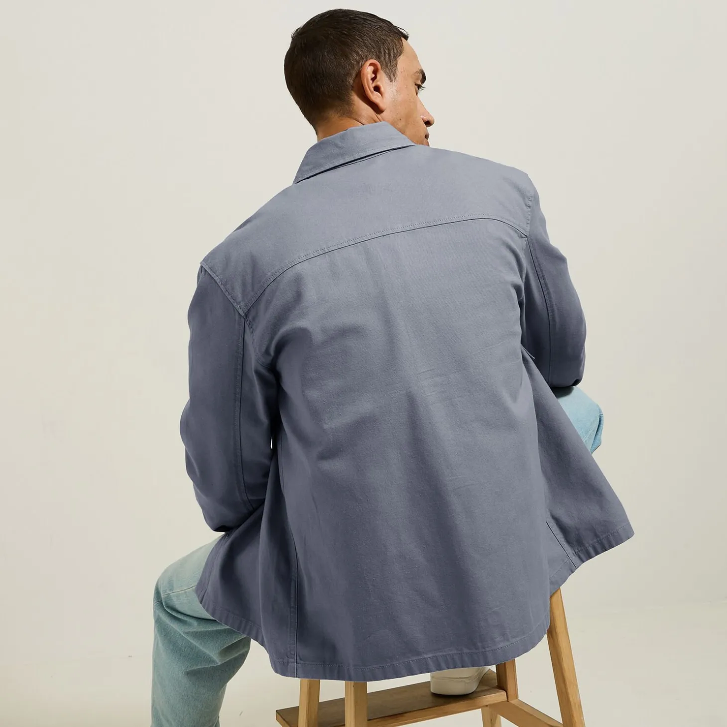 Best Sale Katoenen overhemdjas met hemdskraag Overshirt|Overhemd