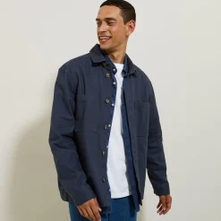 Shop Katoenen overhemdjas met hemdskraag Overshirt|Overhemd