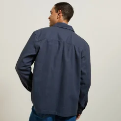 Shop Katoenen overhemdjas met hemdskraag Overshirt|Overhemd