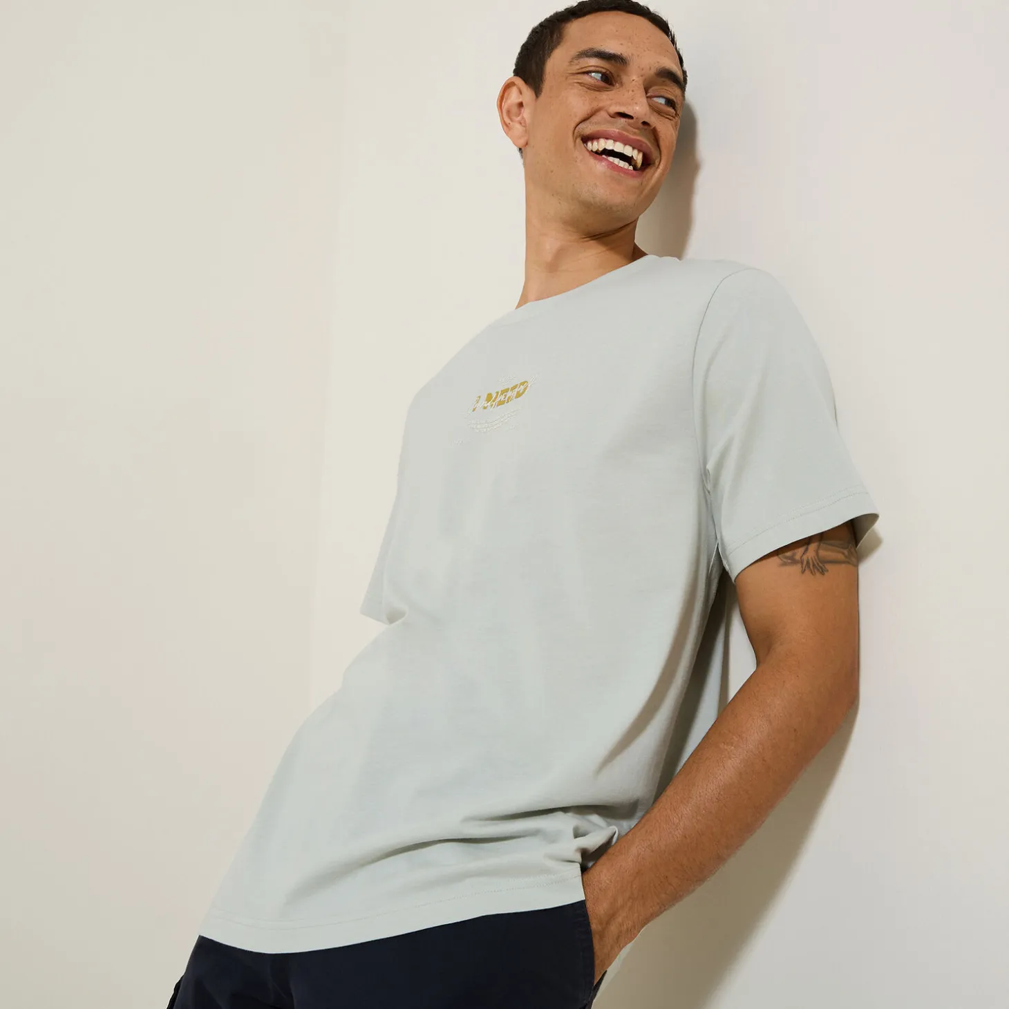 Clearance Katoenen T-shirt met ronde hals en print T-shirt