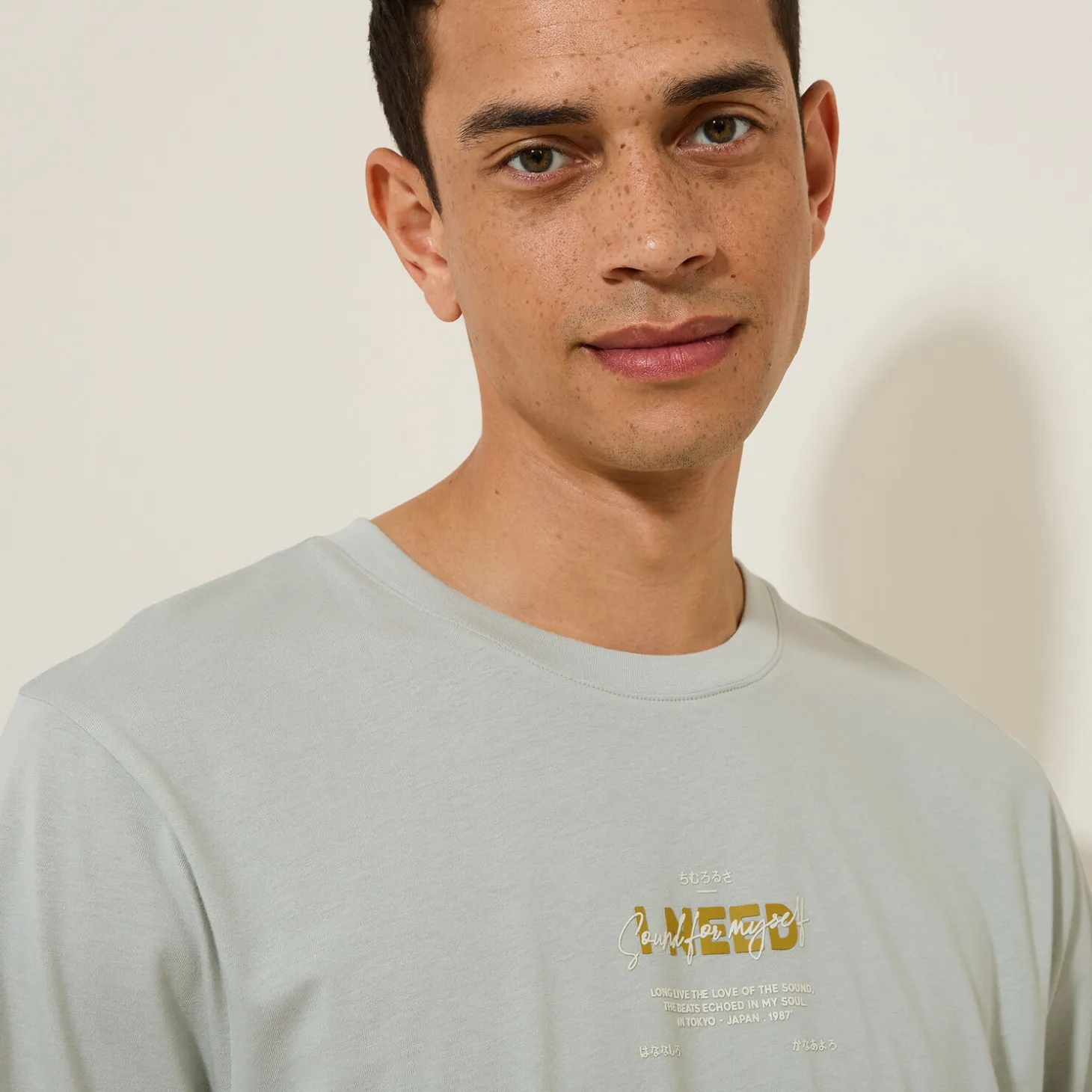 Clearance Katoenen T-shirt met ronde hals en print T-shirt