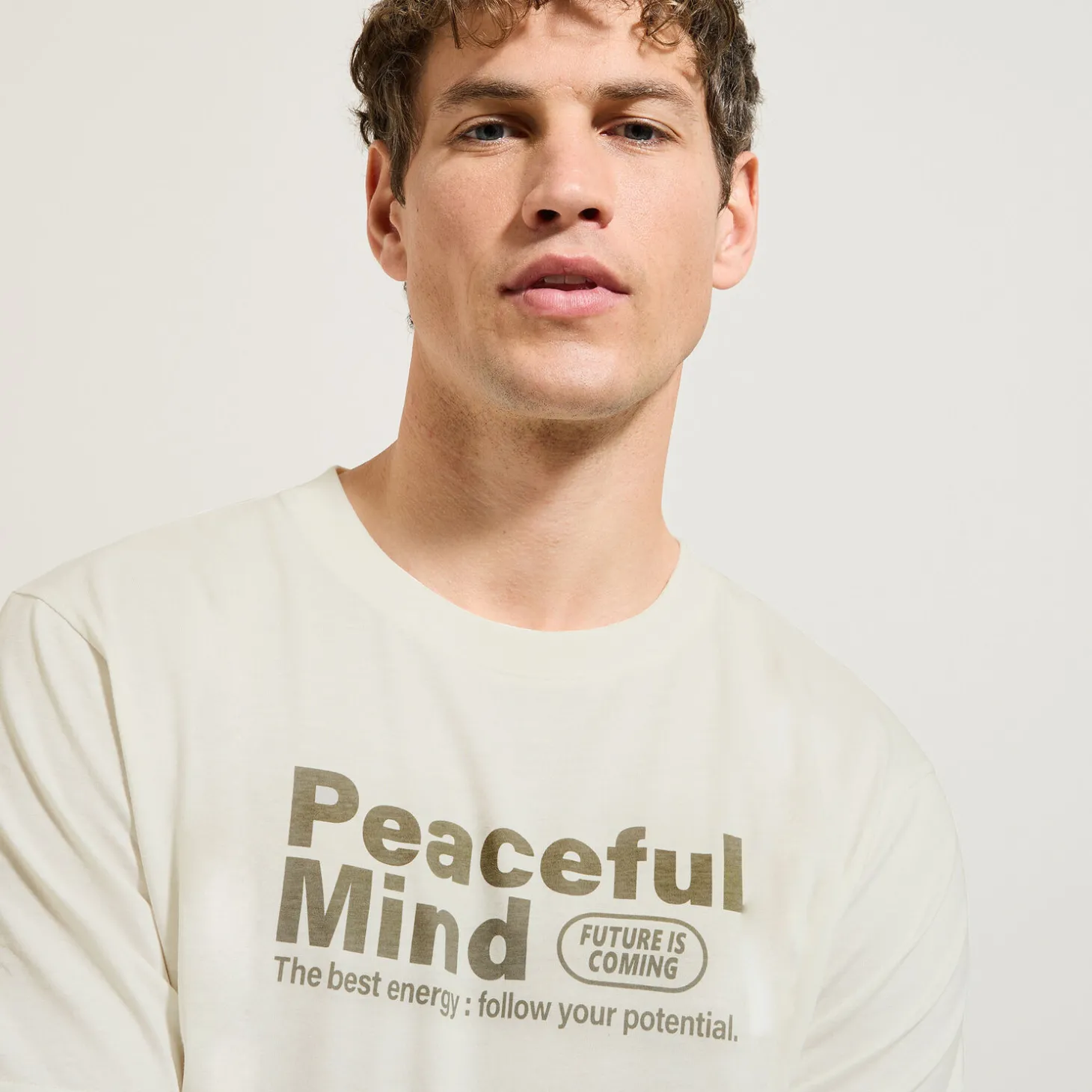 Cheap Katoenen T-shirt met ronde hals en print T-shirt