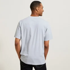 Shop Katoenen T-shirt met ronde hals en print op de bor T-shirt