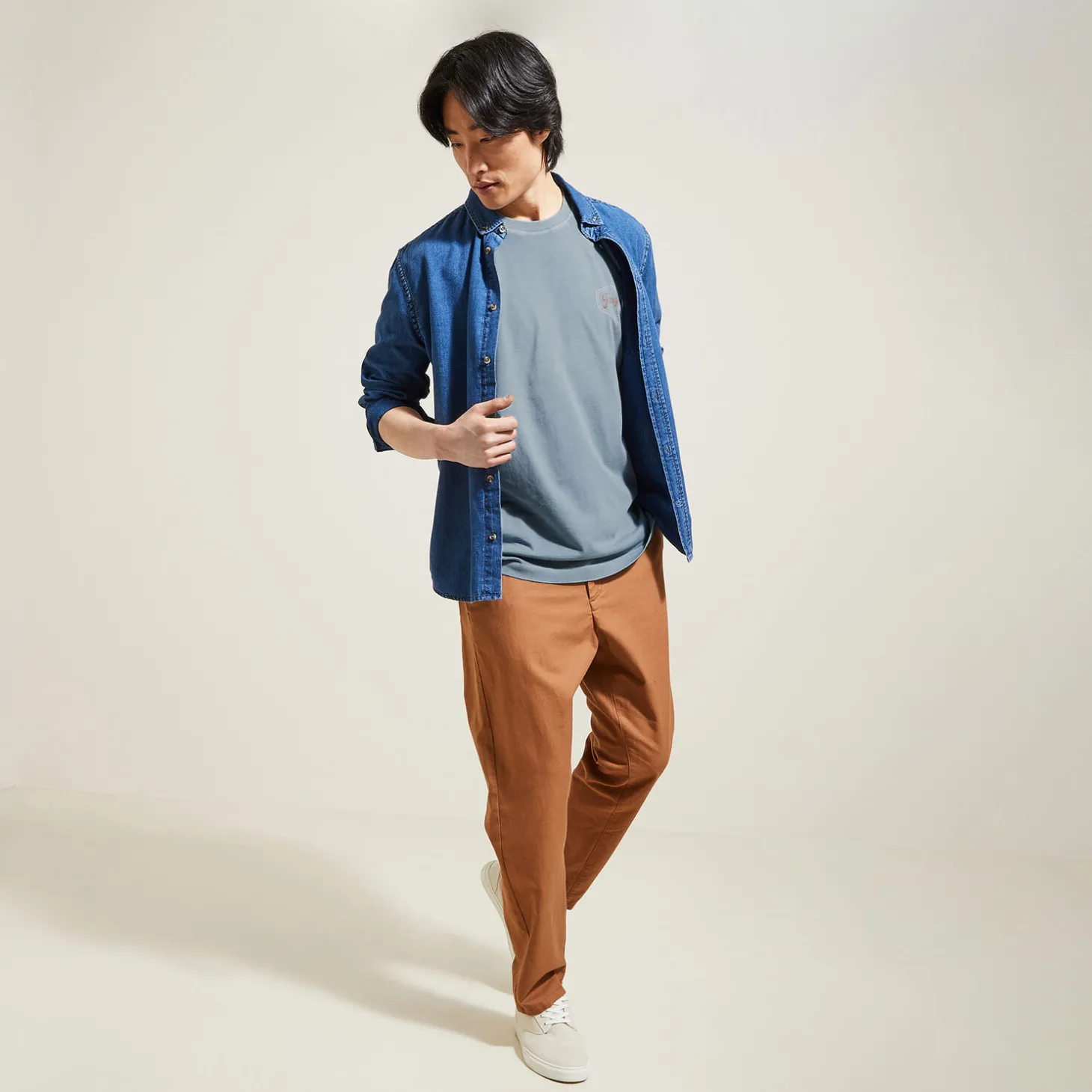 Outlet Katoenen T-shirt met ronde hals en print T-shirt