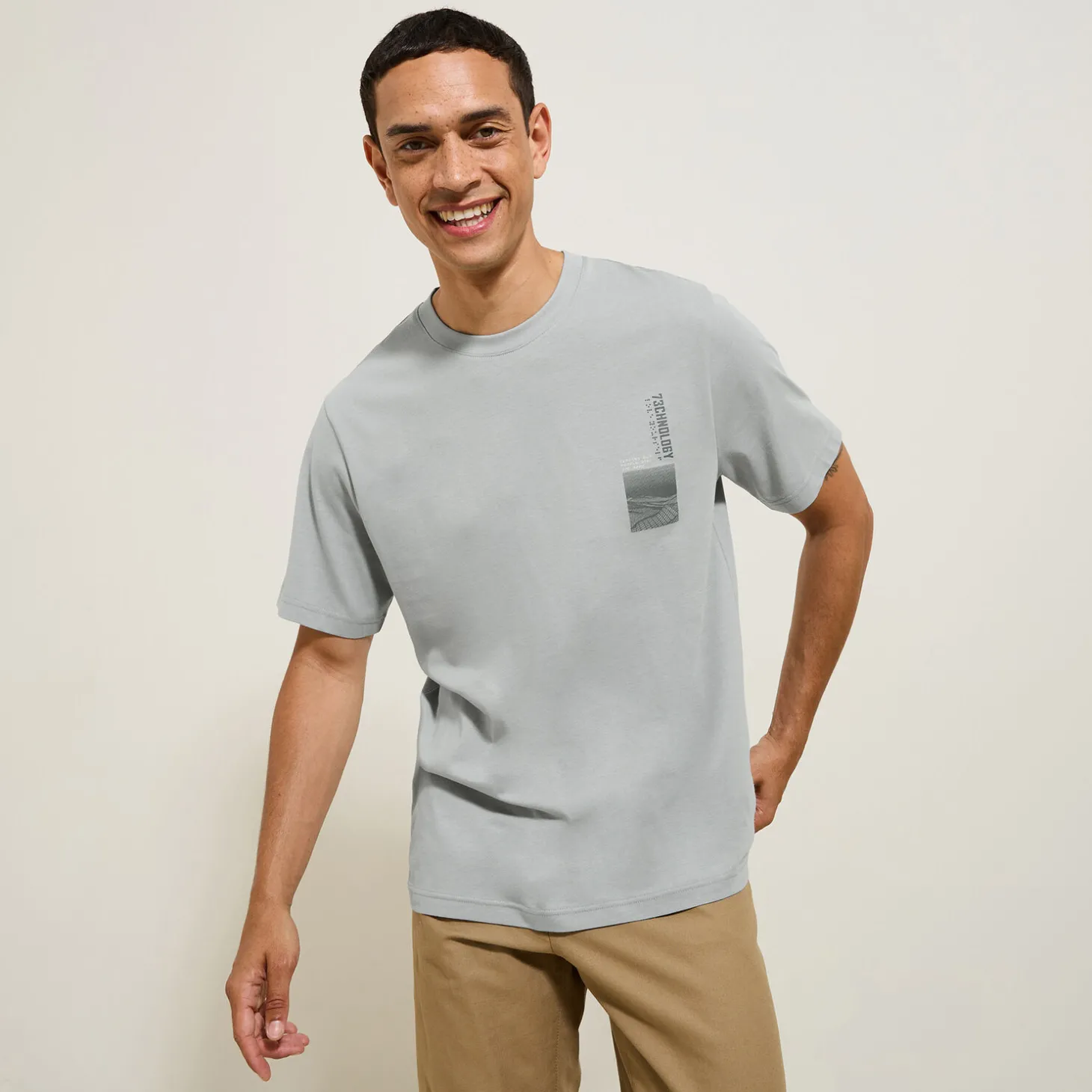 Best Katoenen T-shirt met ronde hals en print T-shirt