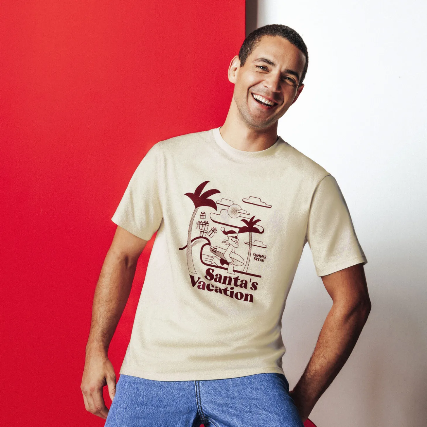 Outlet Kerst-T-shirt met ronde hals T-shirt