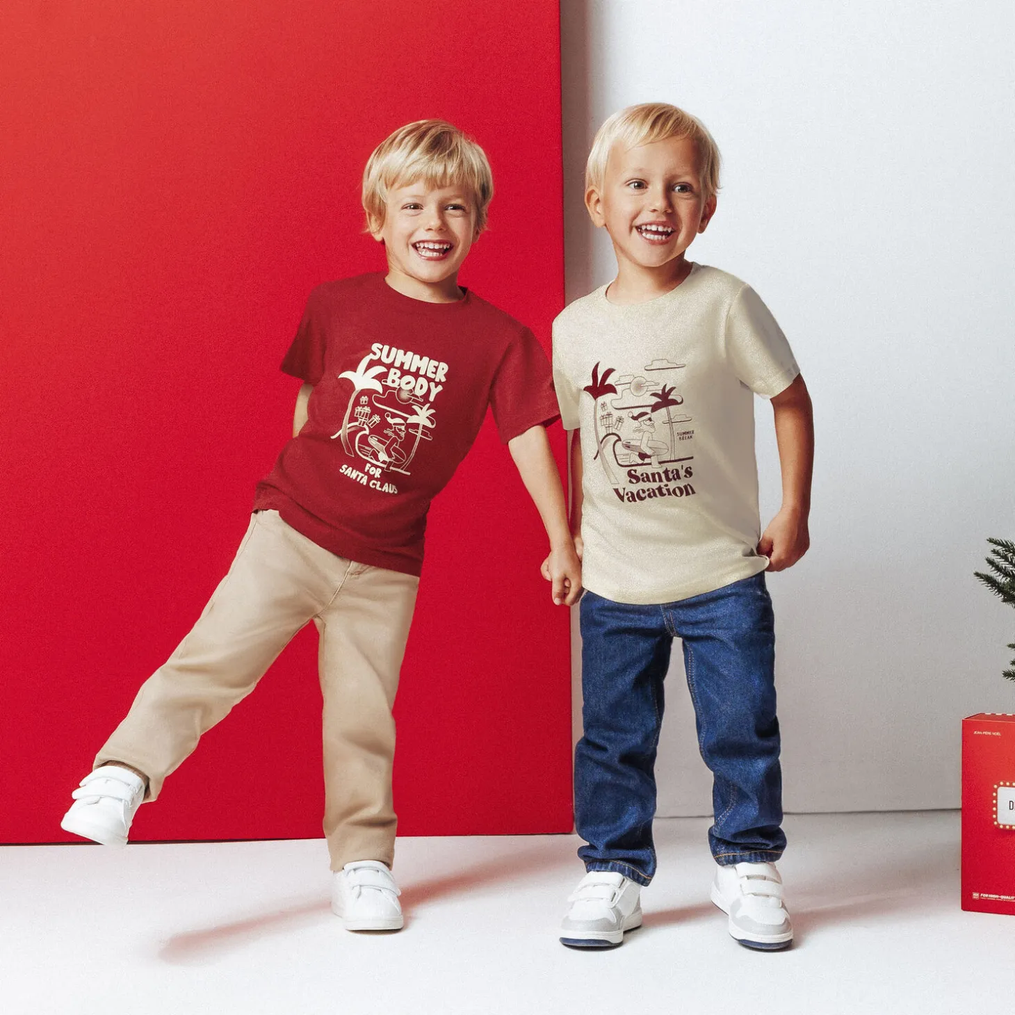 Outlet Kerst-T-shirt met ronde hals T-shirt